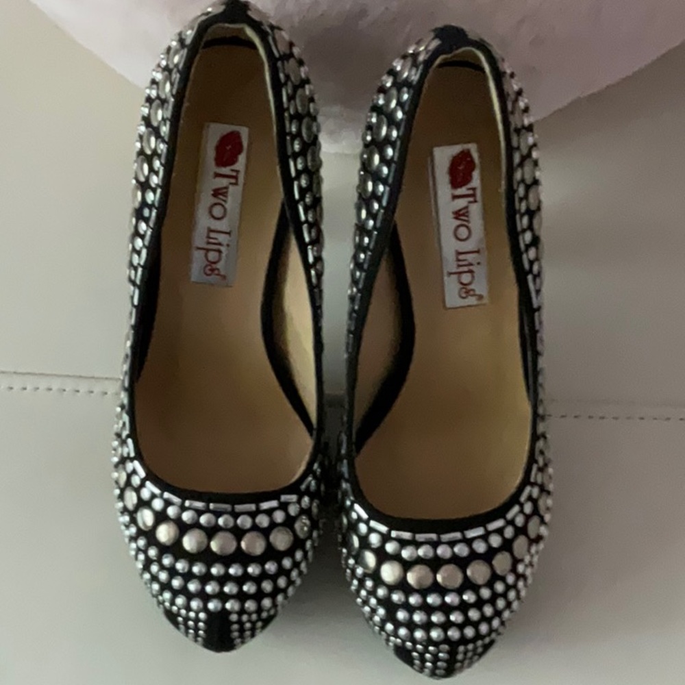 Sliver STUD BLACK SUEDE PLATFORMS